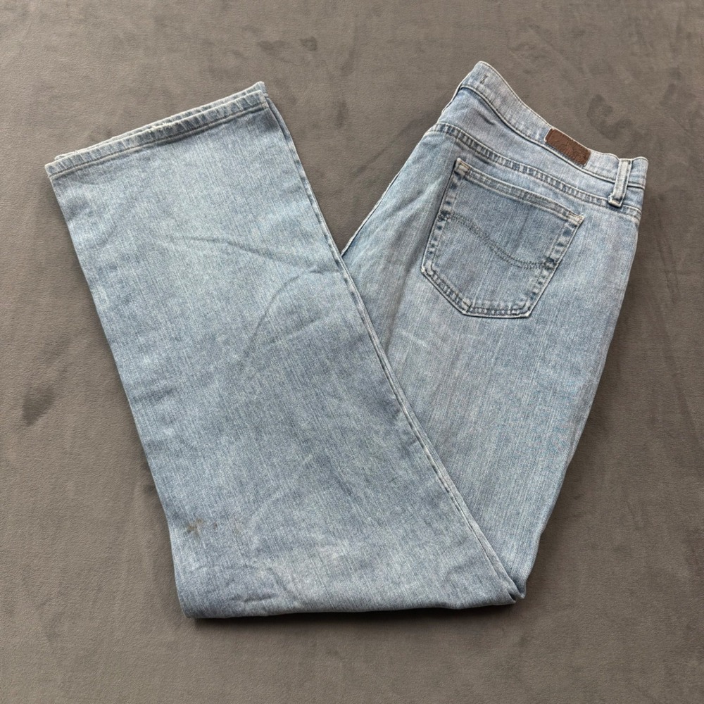 Lee Relaxed Straight Leg Jeans Light Wash Denim 18 Long 3051843